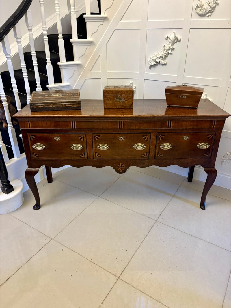 Antique 18th Century George III Oak & Mahogany Dresser Base